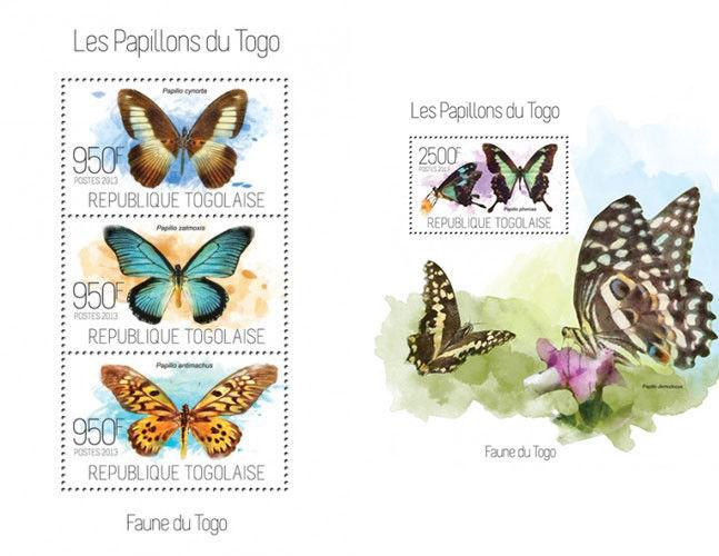 Butterflies Schmetterlinge Insects Insekten Fauna Togo MNH stamp set