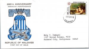 FDC Maldvies 1976 - 200th Anniversary American Independence - F37893