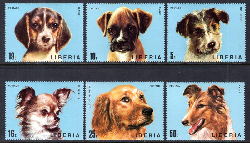 Liberia 669-674 Dogs MNH VF