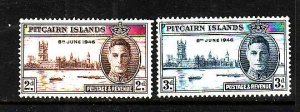 Pitcairn Is.-Sc#9-10- id3-unused hinge remnant KGVI set-Omnibus-Peace Issue-1946