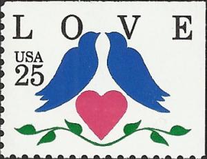 # 2441 MINT NEVER HINGED LOVE STAMP 2 DOVES