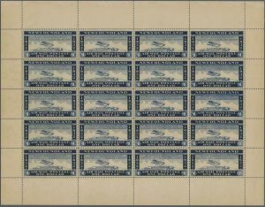 MOMEN: NEWFOUNDLAND NFLD 1932 WAYZATA AIRMAIL SHEET MINT OG NH *CERT* LOT #60206