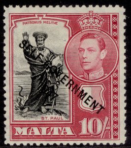 MALTA GVI SG248, 10s black & carmine, M MINT. Cat £30.