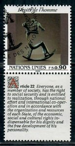 United Nations Geneva #225 Human Rights Article 22 used single w/ English label