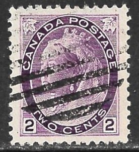 CANADA 1898-1902 QV 2c Purple Portrait Issue Sc 76 VFU