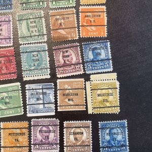 132 All Different Bureau Precancel Stamp Lot Many Different States And Towns 