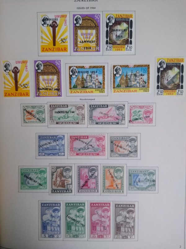 collection on pages Zanzibar 1936-67 complete mint, few earlier NY: CV $356