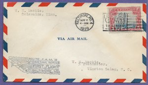 19S11  BALTIMORE - PITCAIRN AVIATION, 1928 CAM 19 FIRST FLIGHT AIRMAIL COVER