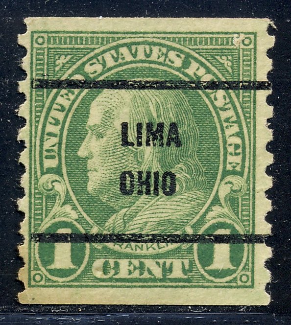 Lima OH, 597-61 Bureau Precancel, 1¢ coil Franklin