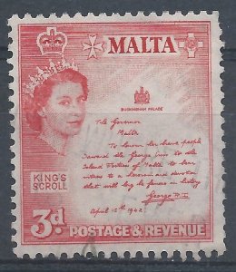 Malta 1956 - 3d - SG272 used