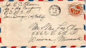 United States, Military, California, Airmail, Postal Stationery, U.S. Marine ...