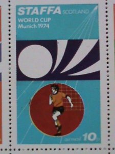 STAFFA-SCOTLAND-1974-PROMOTION-WORLD CUP SOCCER MUNICH'74 MNH S/S -EST.$12
