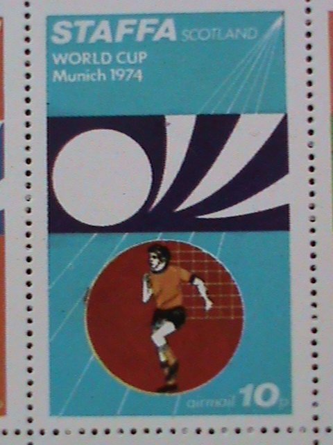 STAFFA-SCOTLAND-1974-PROMOTION-WORLD CUP SOCCER MUNICH'74 MNH S/S -EST.$12