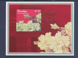 PENRHYN - Scott 484 - MNH  S/S - Peony Flowers - 2011