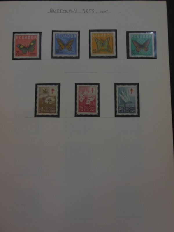 WORLDWIDE TOPICAL : Beautiful collection of Butterflies. Almost all VF, Mint NH.