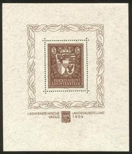 LIECHTENSTEIN #115 Mint NH - 1934 Vaduz S/S