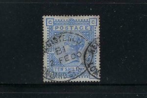 GREAT BRITAIN SCOTT #109 1884 VICTORIA 10 SHILLING- WMK 31 - USED