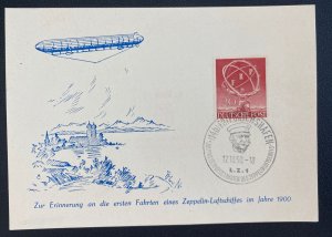 1950 Friedrichshafen Germany First Day Picture Postcard Cover Zeppelin Festival