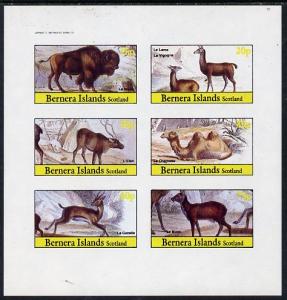 Bernera 1982 Animals (Bison, Llama, Deer, etc) imperf set...