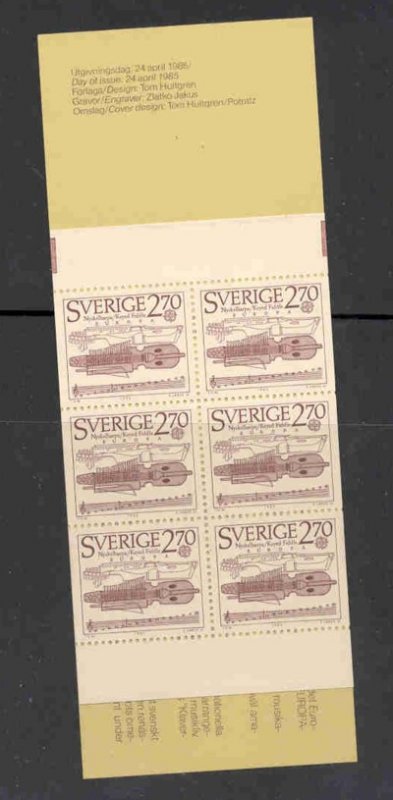 Sweden Sc 1533a 1985 Europa stamp booklet mint NH