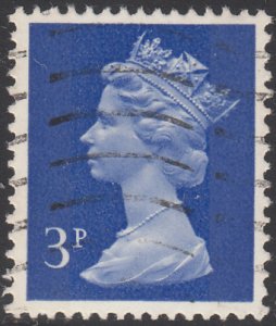 Great Britain 1970-95 used Sc #MH36 3p Machin 2-bar 