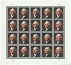 US 4504 George Washington 20c sheet P11111 (20 stamps) MNH 2011 