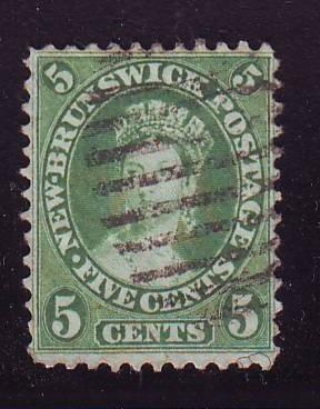 New Brunswick Sc 8 1860 8c Victoria stamp used