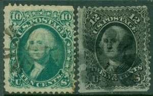 EDW1949SELL : USA 1868 Scott #96-97 Used. Fancy cancels. Small faults. Cat $510. 