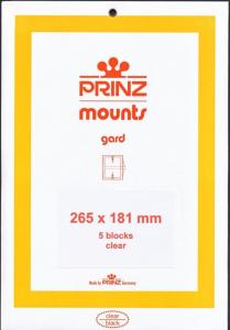 Prinz Scott Stamp Mount 181/265 mm - CLEAR - Pk of 5 (181x265 181mm) STRIP 1072