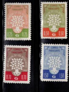 Paraguay Scott 560-563 MH* short set