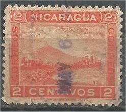 NICARAGUA, 1900, used 2c, Mt. Momotombo Scott 122