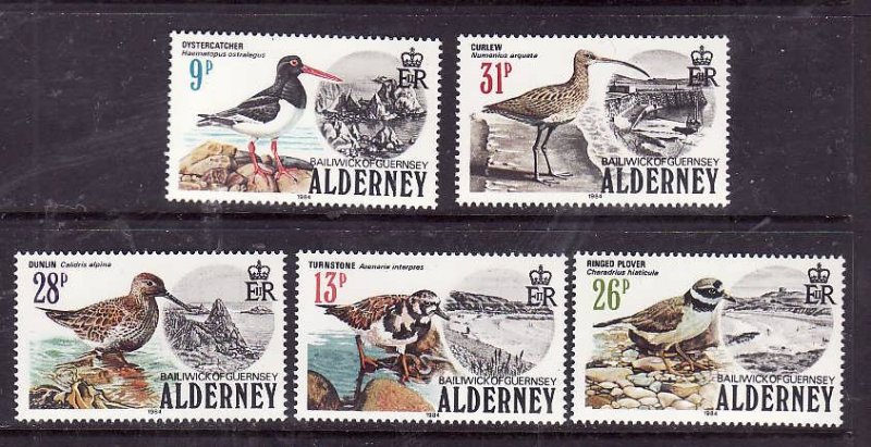 Alderney-Sc#13-17-unused NH set-Birds-id5-1984-