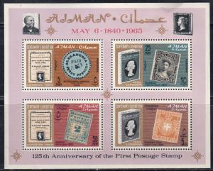 Ajman sw53-56 - Mint-NH - Stamps on Stamps S/S(1965) (cv $4.25)