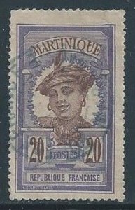 Martinique #73 Used 20c Martinique Woman