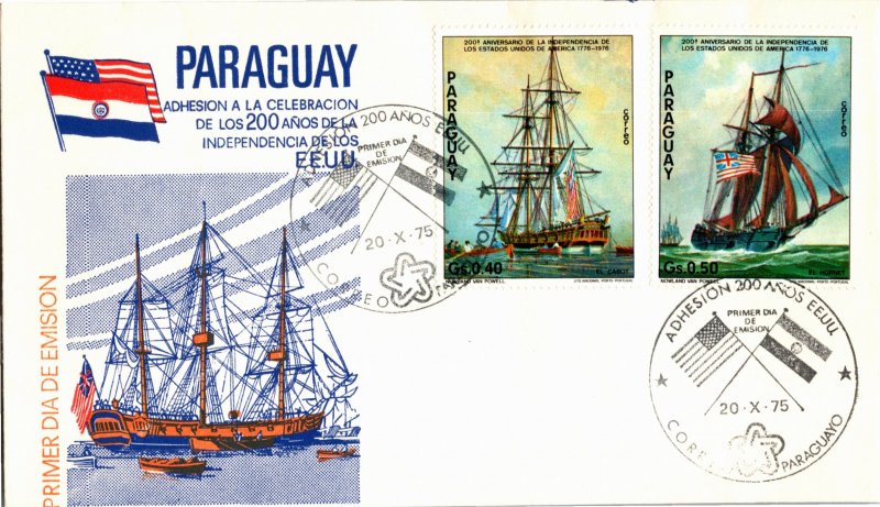 Paraguay, Worldwide First Day Cover, Americana, Ships