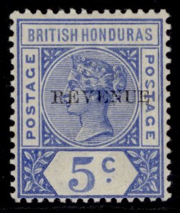 BRITISH HONDURAS QV SG66b, 5c ultramarine, VLH MINT. Cat £700. MALFORMED S