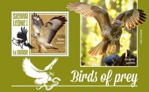 Sierra Leone - 2019 Birds of Prey on Stamps - Stamp Souvenir Sheet - SRL191004b