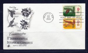 FIRST DAY COVER #1376 1378 Botanical Congress ARTCRAFT U/A FDC 1969