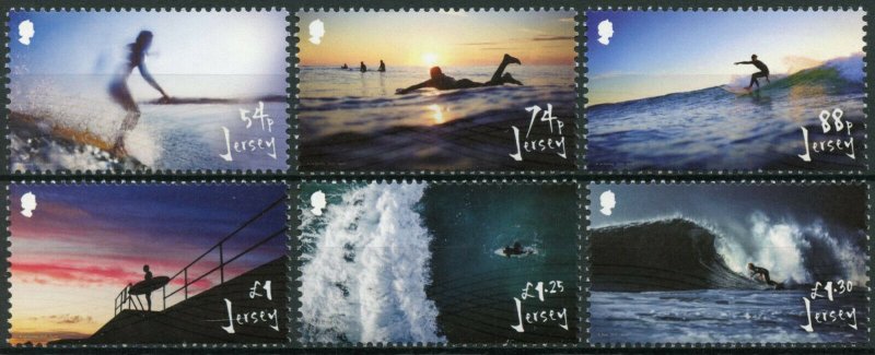 Jersey 2021 MNH Sports Stamps Surfing Landscapes Beaches 6v Set 