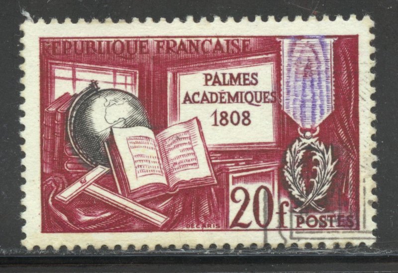 France Scott 905 Used H - 1959 Palm Leaf Medal Issue - SCV $0.25