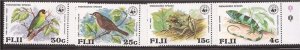 Fiji - 1979 Endangered Species and WWF - 4 Stamp Sheet - Scott #397-400