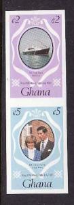 Ghana-Sc#763-4 -unused NH imperf pair from booklet-Diana