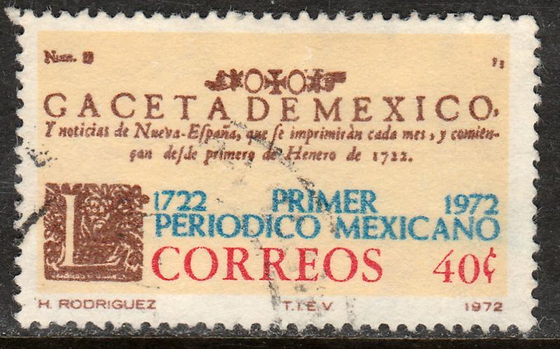 MEXICO 1039, 250th Anniversary of the First Newspaper Used. (94)