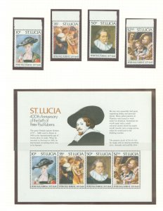 St. Lucia #427-437a Mint (NH) Single (Complete Set) (Art)