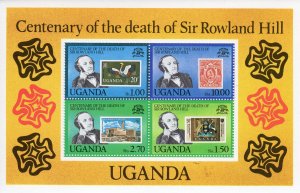 Uganda 1979 Sc#278a STAMPS ON STAMPS/SIR ROWLAND HILL Souvenir Sheet (1) MNH