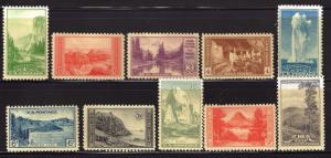 #740-749 US SET NATIONAL PARKS-MINT-FINE