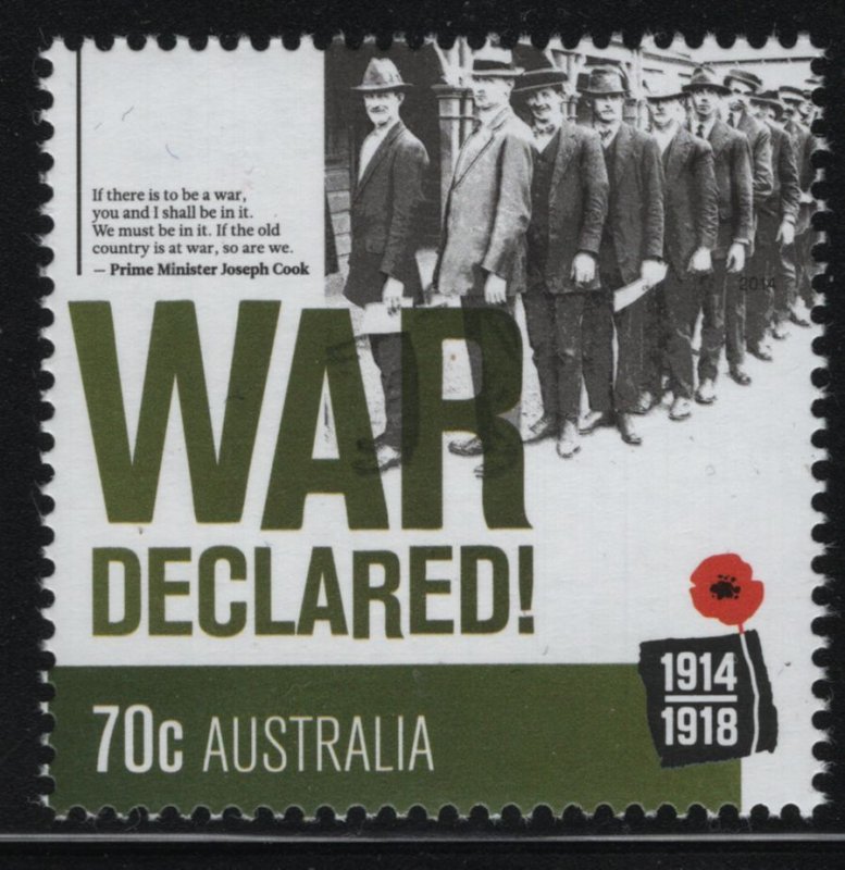 Australia 2014 MNH Sc 4100 70c War Declared! WWI Centenary
