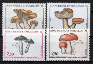 St. Pierre & Miquelon 487-490 MNH Fungi Mushrooms Plants Nature ZAYIX 0524S0159