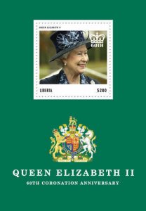 Liberia 2013  QUEEN ELIZABETH II CORONATION 60TH ANNIVERSARY  Souvenir Sheet MNH