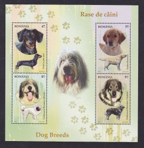 Romania 2012 STAMPS Dogs MNH POST animals MS dog hound perro chien